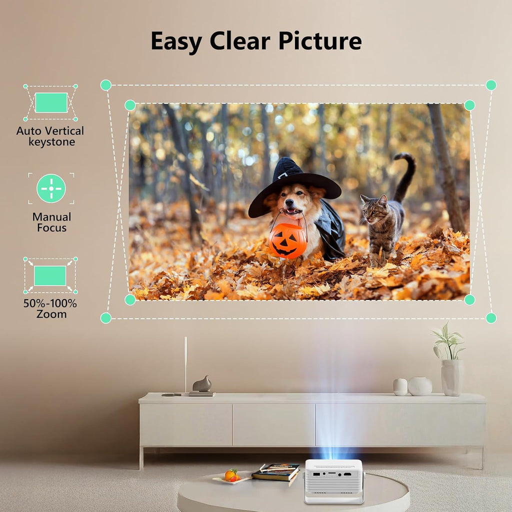 Yoton Y3 Mini Projector, 317g Ultra-Portable, 360° Rotating, Auto Keystone
