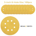 165 PCS 5 Inch Sanding Discs Random Orbital Sander Sandpaper
