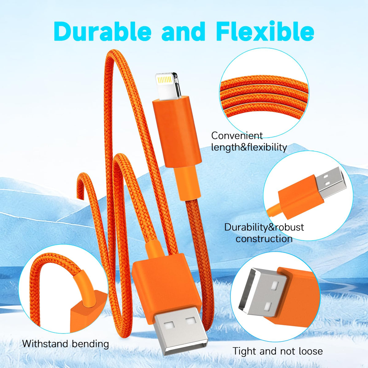 iPhone Charger Cable 1M [Apple MFi Certified] Lightning to USB Cable Lead 3 Foot, 2.4A Fast Charging Cable for iPhone 14 13 12 11 Pro Max XS XR X 8 7 6 Plus 5, iPad and iPod