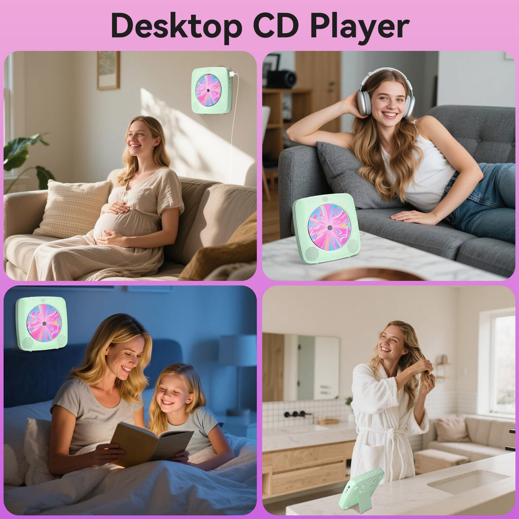 CD Player Portable: Kegaudio CD Players for Home with Speakers Bluetooth