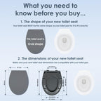 AQUALONA® Premium Thermoplastic Toilet Seat Soft Close Hardwearing Seat with Two Button Hinge Release D Shaped Easy to Clean Simple Installation Top and Bottom Fittings (Blue - D Shape)