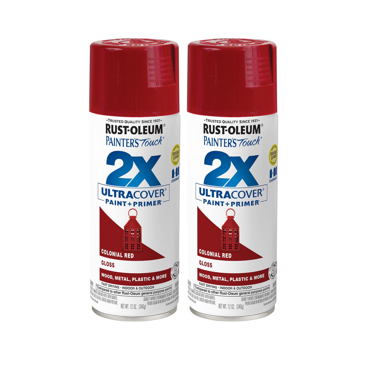 Rust-Oleum 334023-6PK Painter's Touch 2X Ultra Cover Spray Paint, 12 oz, Gloss Almond, 6 Pack