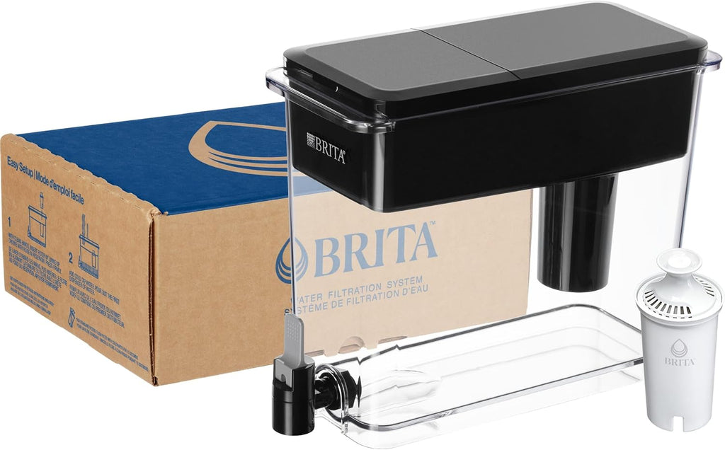 Brita X-Large 27 Cup Water Dispenser, Includes 1 Filter, Black