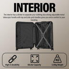 ATX Luggage Extra Large Suitcase Super Lightweight Durable ABS Hard Shell Suitcase with 4 Wheels and Built-in TSA Lock (Black, 32 Inches,132 Liter)