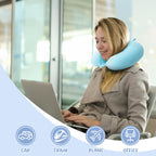 WENGX Travel Neck Pillow With Storage Bag Memory Foam Head Support Flight Pillows Cushion for Airplane Train Car Office Travel Essential for a Long Hauls Sleeping Rest(Pale Pink)