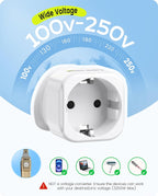 LENCENT 2 Pack EU to UK Plug Adapter