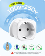 LENCENT 2 Pack EU to UK Plug Adapter