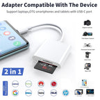 La Brodée SD Card Reader for iPhone iPad, Lightning+USB C Camera Adapter