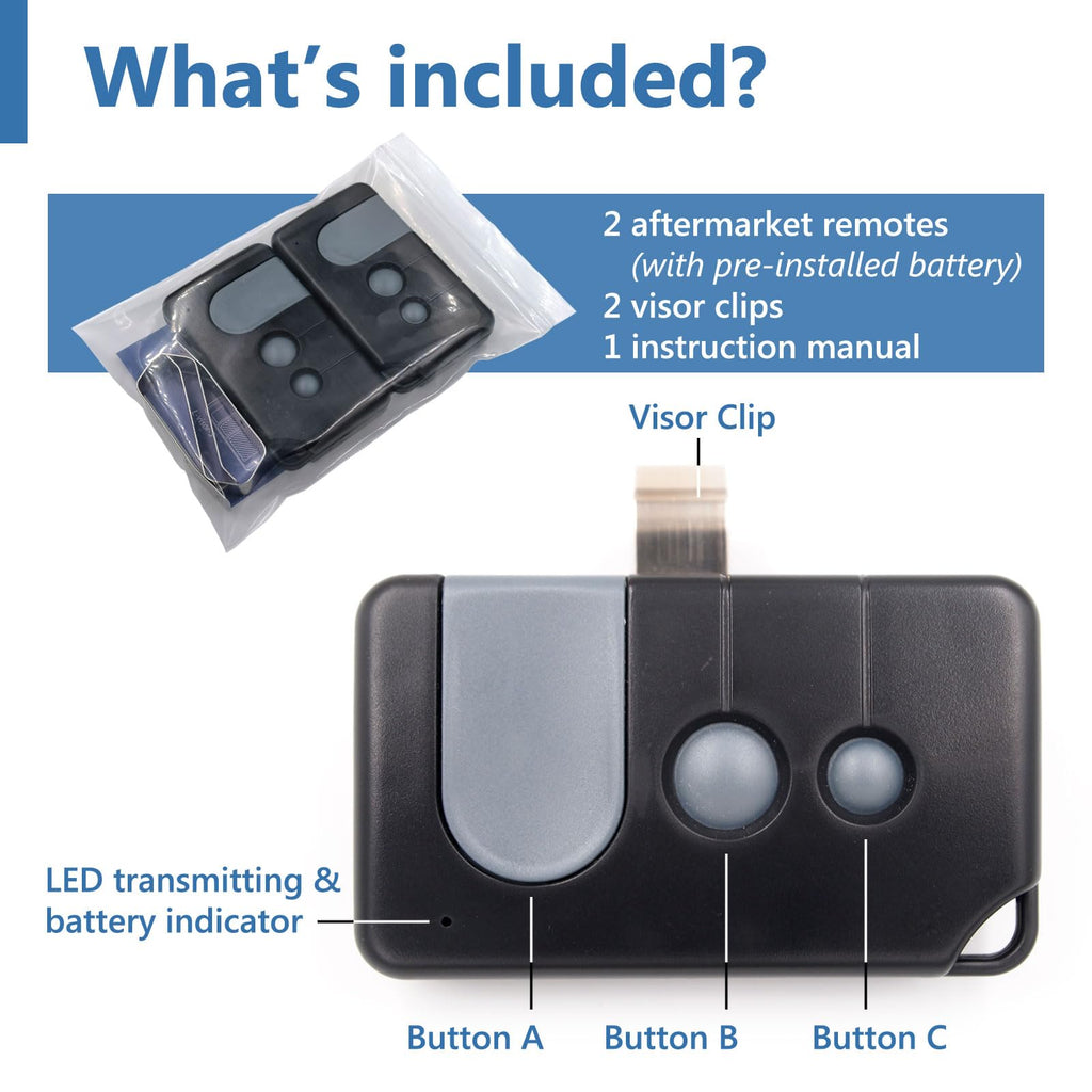 Solidremote Garage Door Opener Remote, Compatible with Chamberlain, LiftMaster, and Craftsman Openers, 893LM 893MAX, 2 Pack