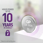 GP CR2025 3V Lithium Coin Cell Batteries – Pack of 10, Car Key Fob