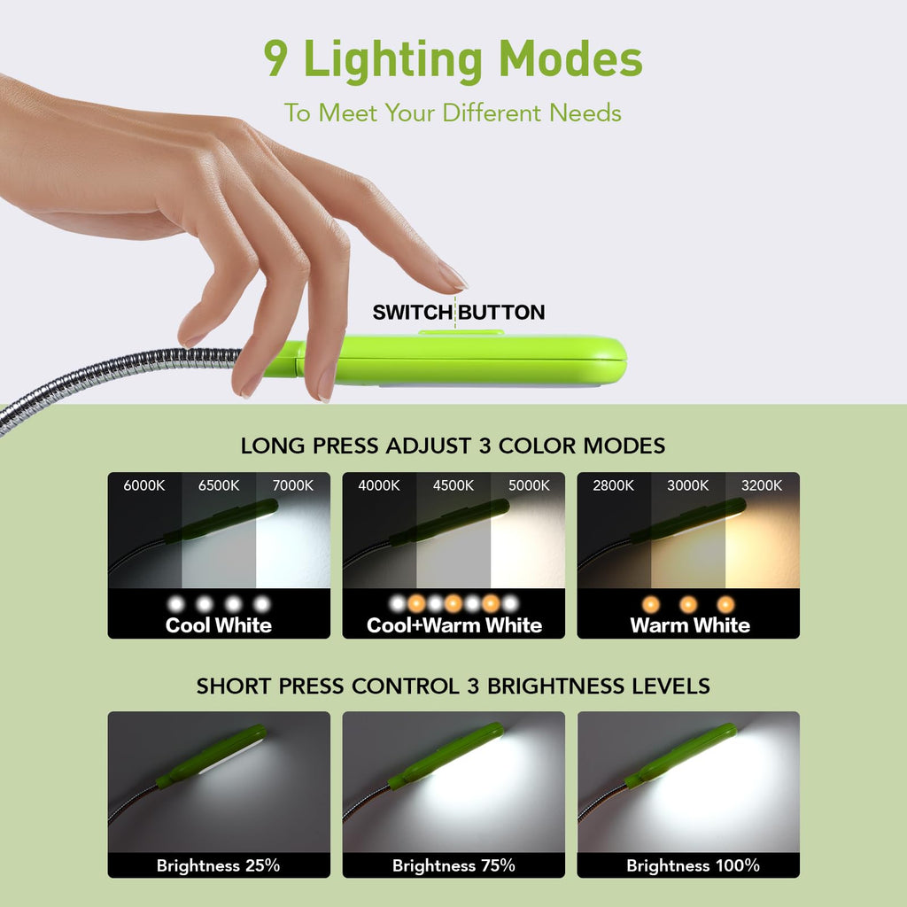 VAVOFO Rechargeable Reading Light, Clip on Book Light for Reading in Bed