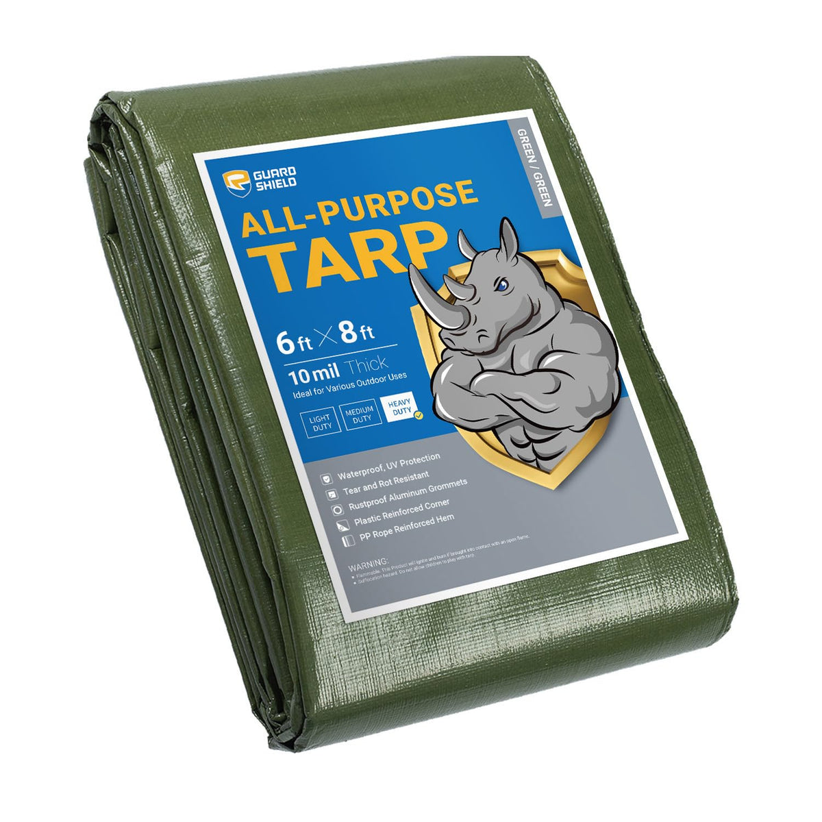 GUARD SHIELD Heavy Duty Tarp 20x30 Feet Silver/Black Multi Purpose Thick Waterproof Poly Tarp Cover 10mil