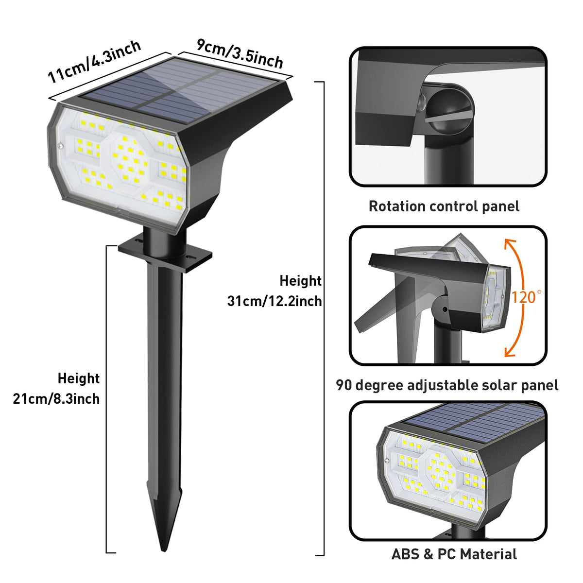 NYMPHY Solar Lights Outdoor Waterproof - 4 Pack (Cool White)