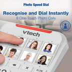 Vtech SA3100 Corded Senior Phone for Elderly with High-Contrast Large Buttons,Multilingual Talking Digits,Visual Ringer,Speed Dial,Speakerphone,No AC Power,Earpiece and Speakerphone Volume Control