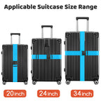 WISYOK Luggage Straps Extended, 4 Pack, 130-250cm Adjustable, Pink SkyBlue