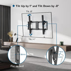 BONTEC TV Wall Bracket for 37-82 Inch TVs, Tilt TV Wall Mount, Up to 60 kg