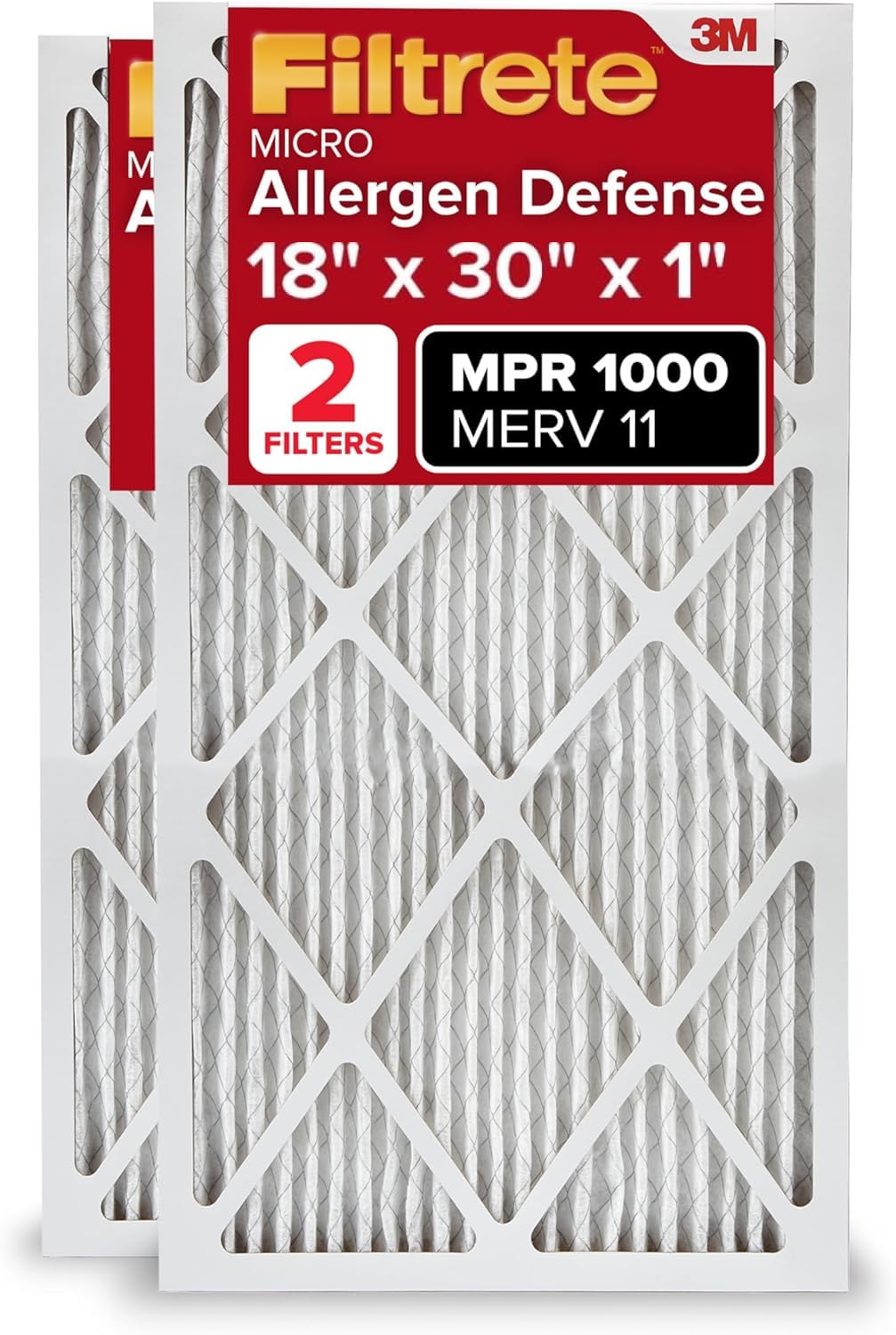 Filtrete 20x25x1 Air Filter, MERV 11, MPR 1000, 2 HVAC Filters