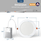 Amico 12 Pack 3 Inch LED Recessed Lighting, Canless Wafer Downlight, White
