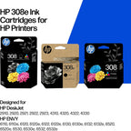 HP 308 Black & Tri-colour Original Ink Cartridges 2-Pack