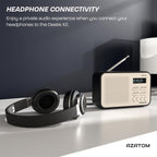 DAB/DAB+ & FM Portable Digital Radio | Simple Controls | Dual Alarms & Sleep Timer | Battery & Mains Powered (4x”AA”) | Bluetooth | Perfect for Home, Office or Outdoors | AZATOM Desire X2 (Oak)