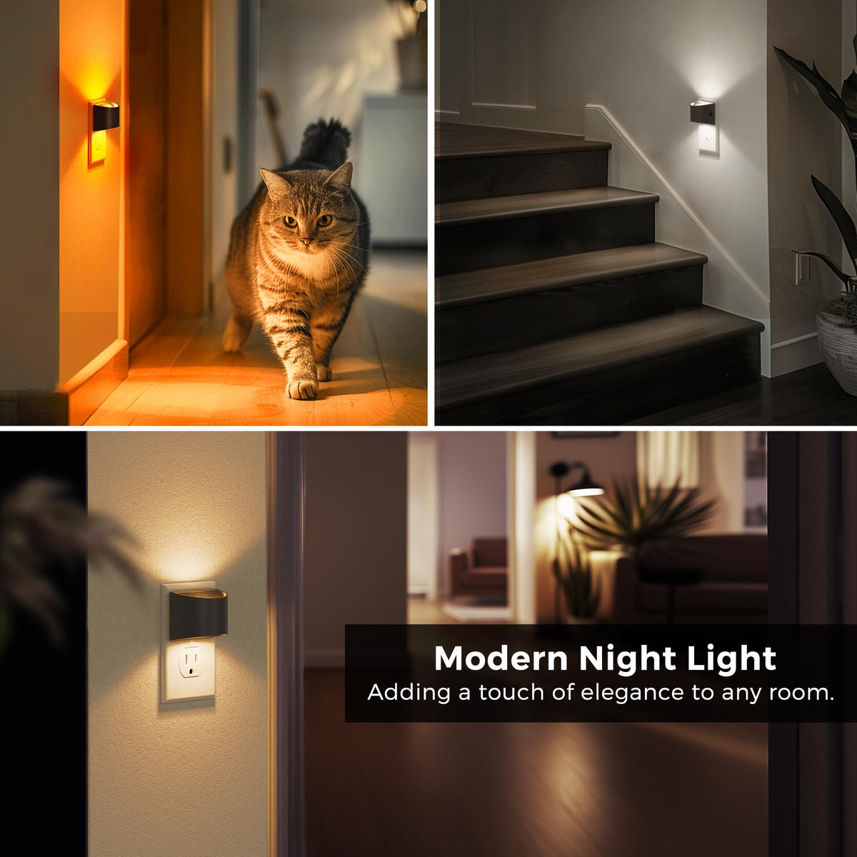 L LOHAS LED Night Lights Plug into Wall, Dimmable Night Light 2 Pack