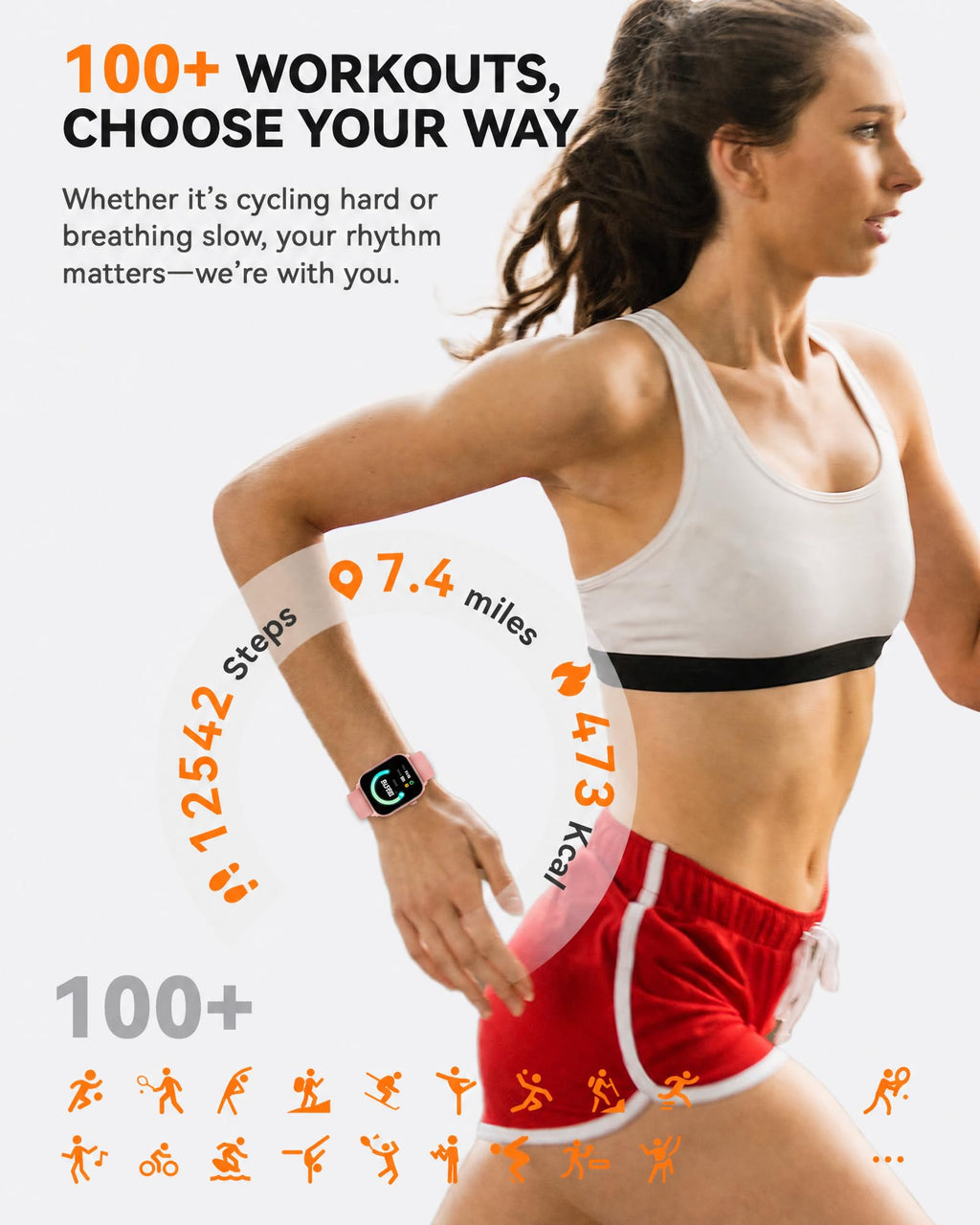 Smart Watch for Men Women- Answer/Make Call, 2026 IP68 Waterproof Fitness Tracker Watch with Sleep Step Counter Activity Smartwatch for Samsung Android iPhone iOS (Deep Burgundy, 1.83)