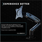 Invision Monitor Arm Desk Mount for 19-32 Inch Screens - VESA 75/100mm Desk Clamp Stand - Tool Free Height Adjustment with Tilt Swivel Rotate - Increased Load Capacity from 2-9kg MX200 Single Arm