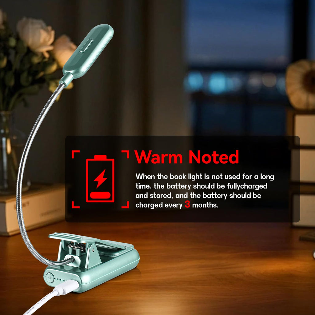 VAVOFO Rechargeable Reading Light, Clip on Book Light for Reading in Bed
