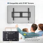BONTEC TV Wall Bracket for 37-82 Inch TVs, Tilt TV Wall Mount, Up to 60 kg