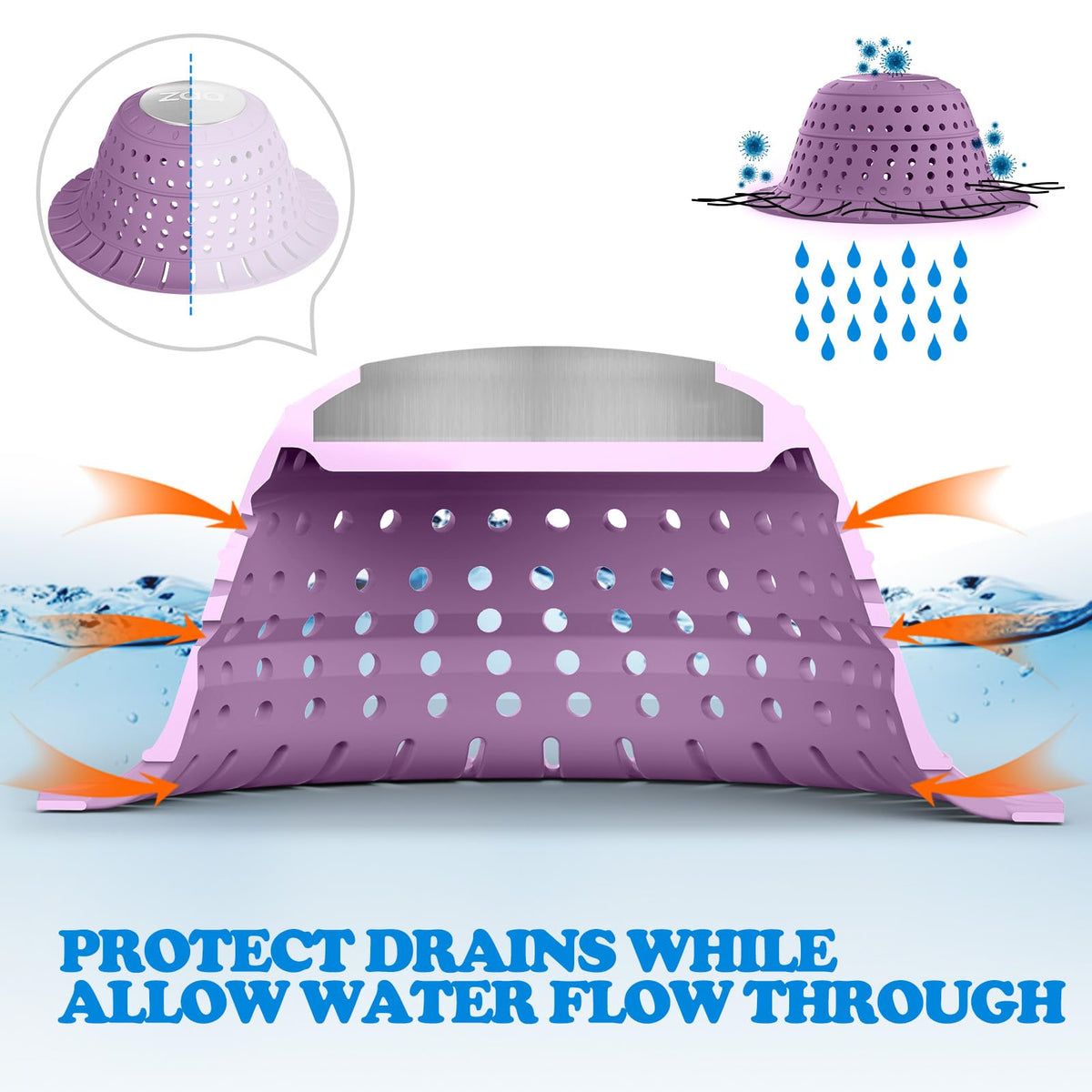 zaa Shower Drain Hair Catcher Bathtub Drain Strainer Sink Drain Protector