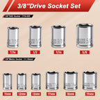 Egofine 46 Pieces 1/4 inch Drive Socket Ratchet Wrench Set, with Bit Socket Set Metric and Extension Bar for Auto Repairing and Household, with Storage Case