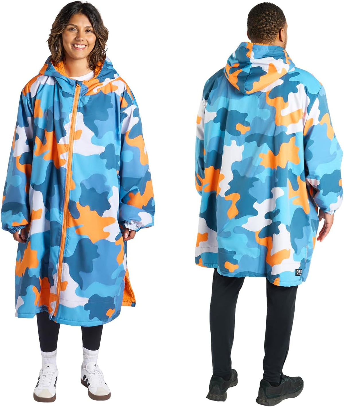 OHS Adults Drying Robe, Water-Resistant Changing Robe Gifts for Women Comfy Sherpa Privacy Robes for Women Men, Stay Dry Jacket Swimming Camping Drying Robes - S/M, L/XL