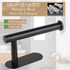 JOPOFI Toilet Paper Holder - Adhesive Toilet Paper Holder - Matte Black