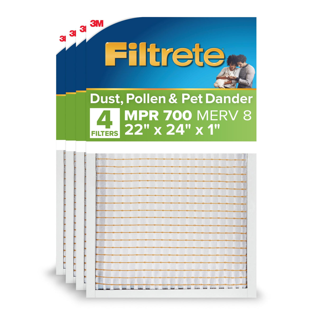 Filtrete 16x25x1 Air Filter, MERV 8, MPR 700, 4 HVAC Filters