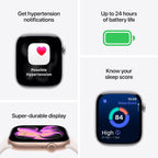 Apple Watch Series 11 GPS 42mm Smartwatch with Space Grey Aluminium Case with Black Sport Band S/M. Sleep Score, Fitness Tracker, Health Monitoring, Always-On Display, Water Resistant