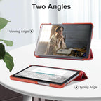 CoBak Case for Samsung Galaxy Tab A11+ Plus 11 Inch 2025/A9+ Plus 2023 - PU Leather Smart Cover with Auto Sleep/Wake for Tab A11+, Translucent Hard Shell, Multi-Viewing Angles, Orange