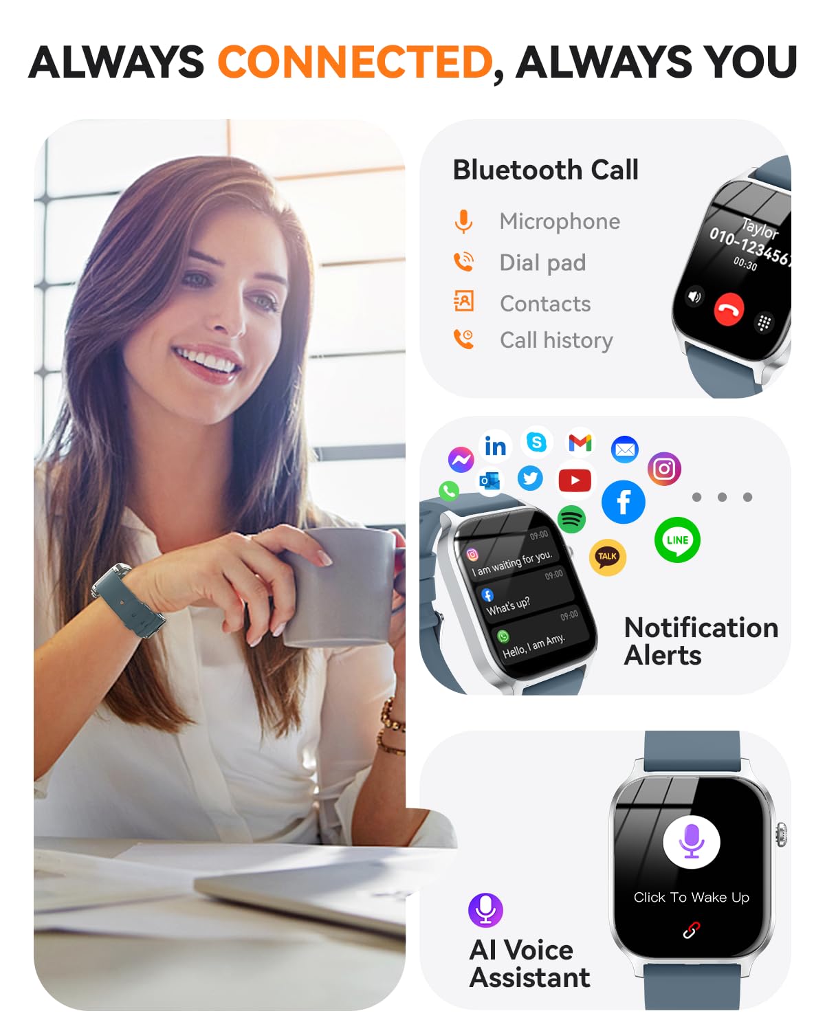 Smart Watch for Men Women- Answer/Make Call, 2026 IP68 Waterproof Fitness Tracker Watch with Sleep Step Counter Activity Smartwatch for Samsung Android iPhone iOS (Deep Burgundy, 1.83)