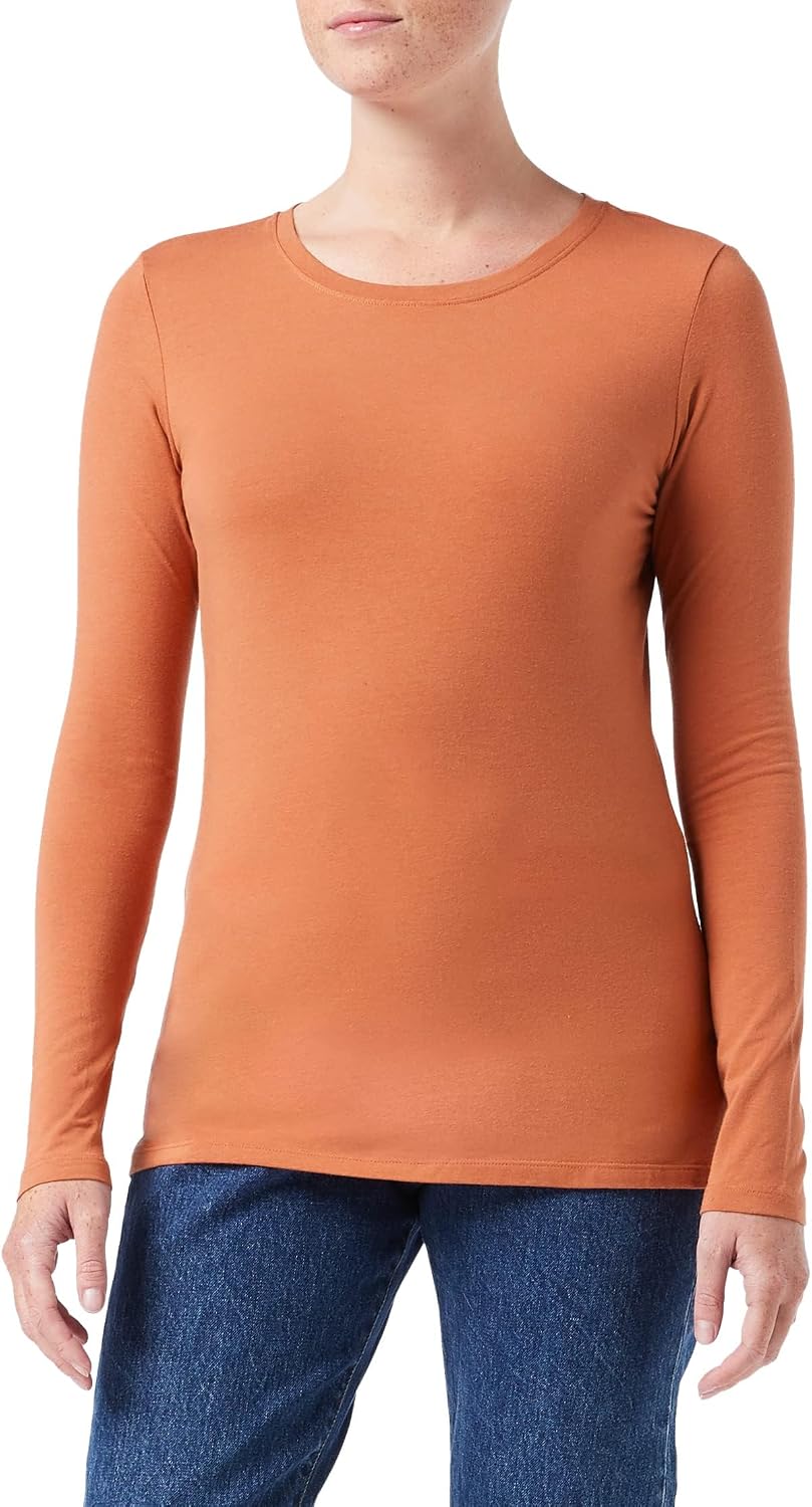 Amazon Essentials Women's Regular-Fit Long-Sleeve Crewneck T-Shirt