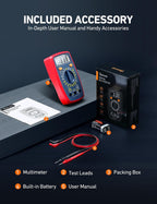 AstroAI Digital Multimeter Tester 2000 Counts with DC AC Voltmeter and Ohm Volt Amp Meter; Measures Voltage, Current, Resistance, Continuity and Diode, Blue