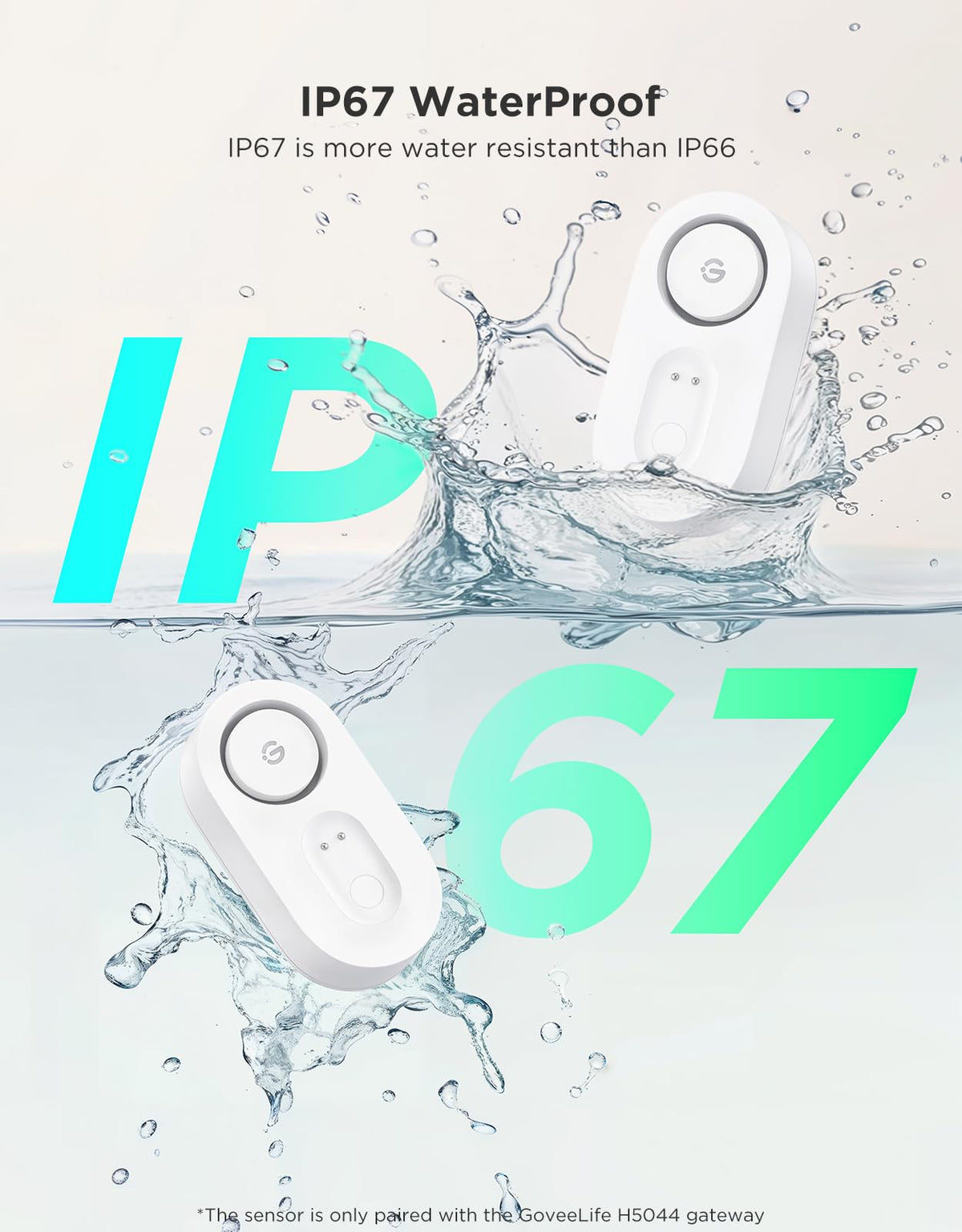 GoveeLife Upgraded Smart Water Leak Detector 1s with High Alarm, 3 Pack