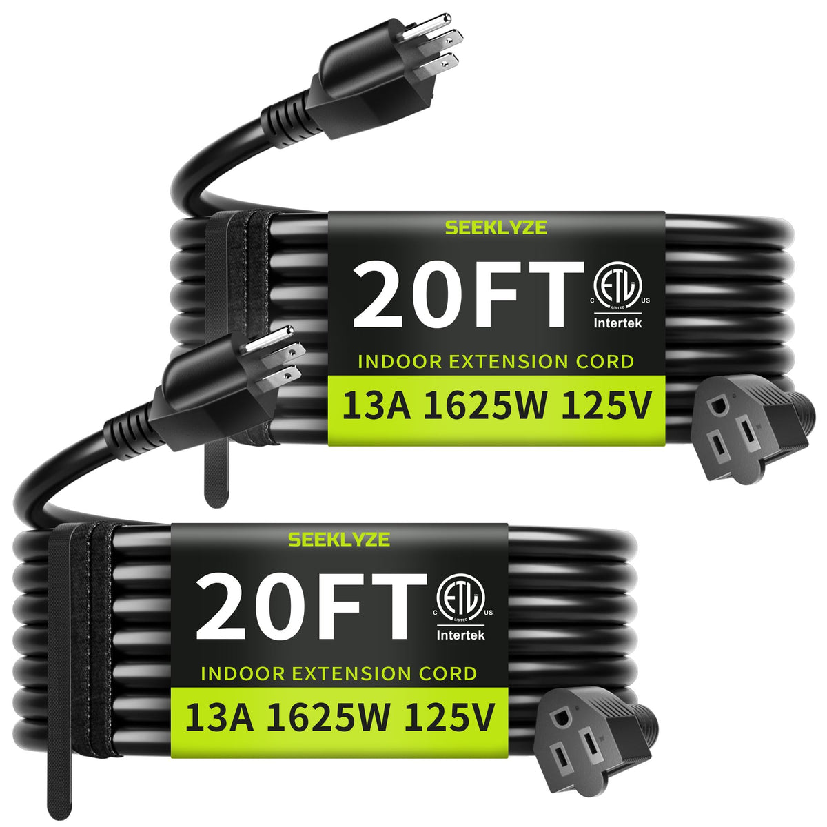 16/3 Black Extension Cord 6 FT Indoor, Short Extension Cord