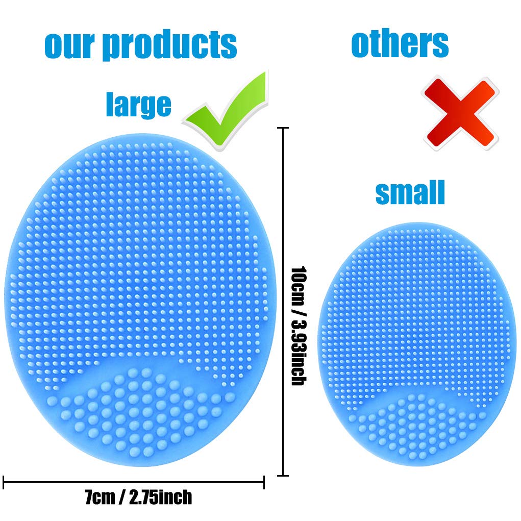 Baby Bath Brush, Baby Cradle Cap Brush, Silicone Massage Brush, Silicone Scrubbers Exfoliator Brush, Baby Skin Scrubbers Essential for Dry Skin, Cradle Cap and Eczema 2 Pack (Small-Blue&Green)