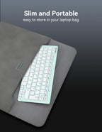 TECKNET 2.4G Wireless Compact Mini Keyboard, UK Layout, White