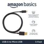 Amazon Basics 5-Pack Micro USB Cable, USB 2.0, 3 m, Black