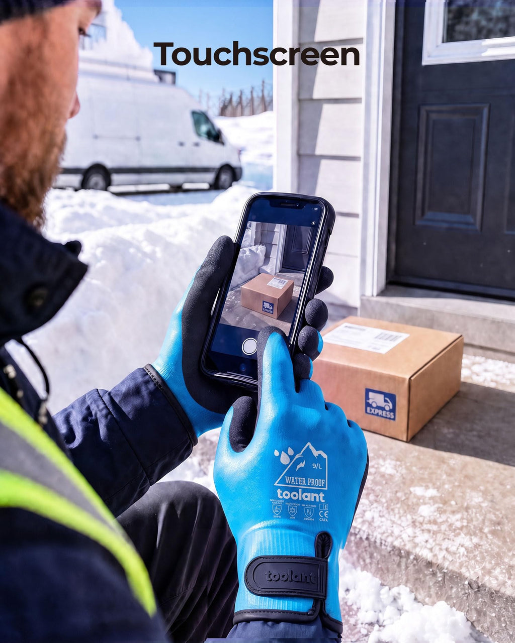 toolant 100% Waterproof Winter Work Gloves, Thermal Insulation with Grip