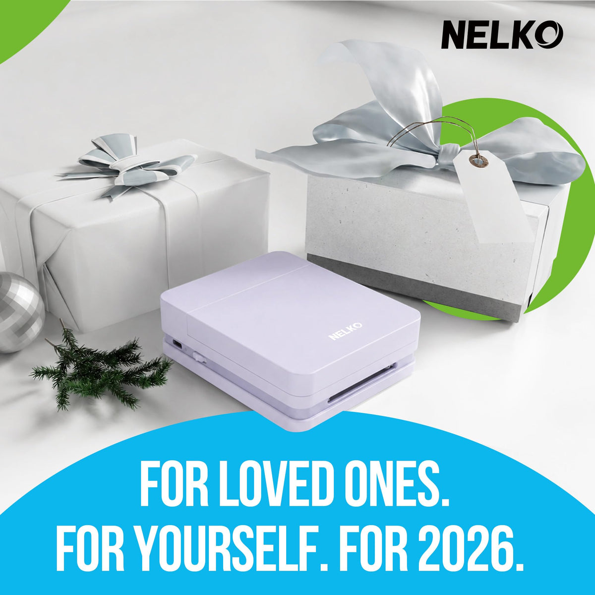 Nelko PP01 2x3 Portable Photo Printer with 20 Sheets, White