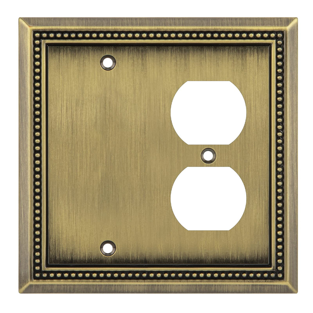 Sunken Pearls Heavy-Duty 4 Toggle Light Switch Plate, Antique Brass, 1 Pack
