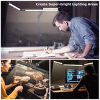 Airlonv LED Desk Lamp with Clamp, 17" Stepless Dimming Light, Black
