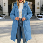 Winter Jacket Women Long With Hood, Plus Size Puffer Jackets For Women Uk,Ladies Coats And Jackets With Pockets Windproof Coats Black Parka Coat For Outdoor Hiking Travel