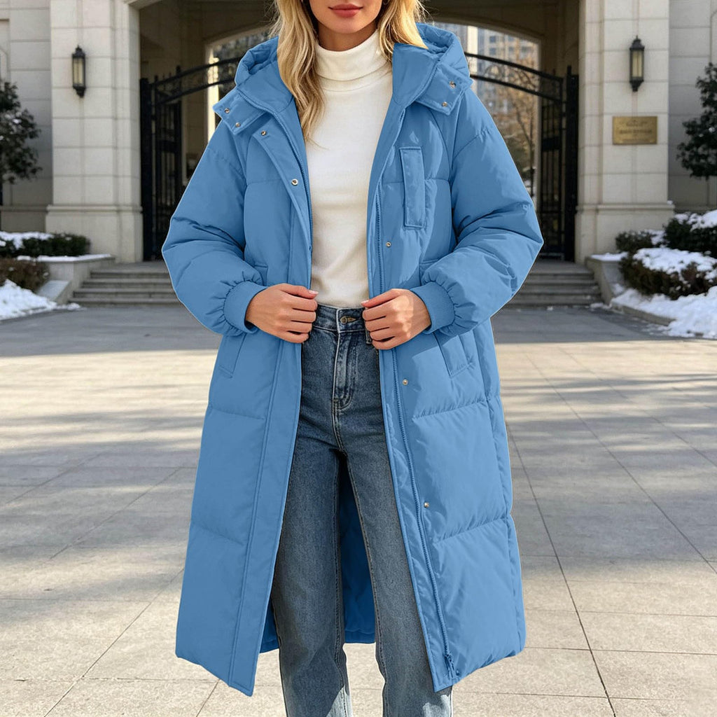 Winter Jacket Women Long With Hood, Plus Size Puffer Jackets For Women Uk,Ladies Coats And Jackets With Pockets Windproof Coats Black Parka Coat For Outdoor Hiking Travel